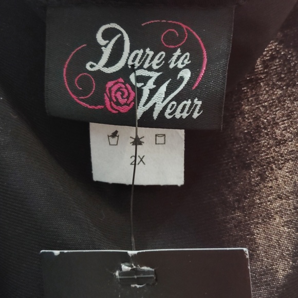 Goth vampire black blouse by Date To Wear 2X - Picture 2 of 6